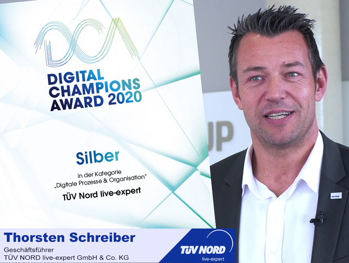 TÜV NORD live-expert belegt den 2. Platz beim Digital Champions Award